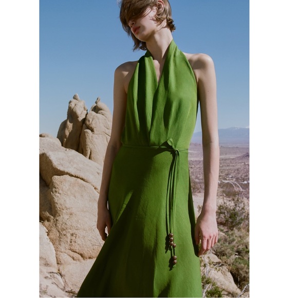 a line maxi white dress Linen A-Line Maxi Dress in White main image 1